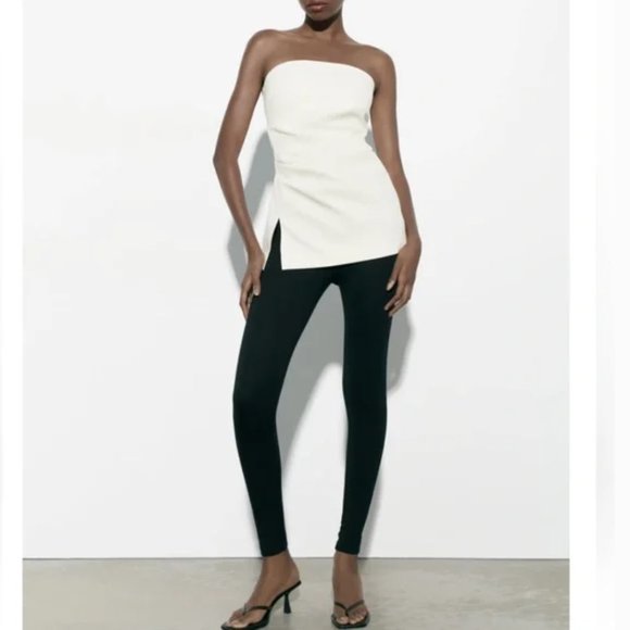 NWT Zara strapless top ecru - Picture 2 of 9